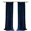 Velvet Klein Sapphire Blue Velvet Curtains for Living Room Bedroom French Window Balcony Float Window Villa Custom 5