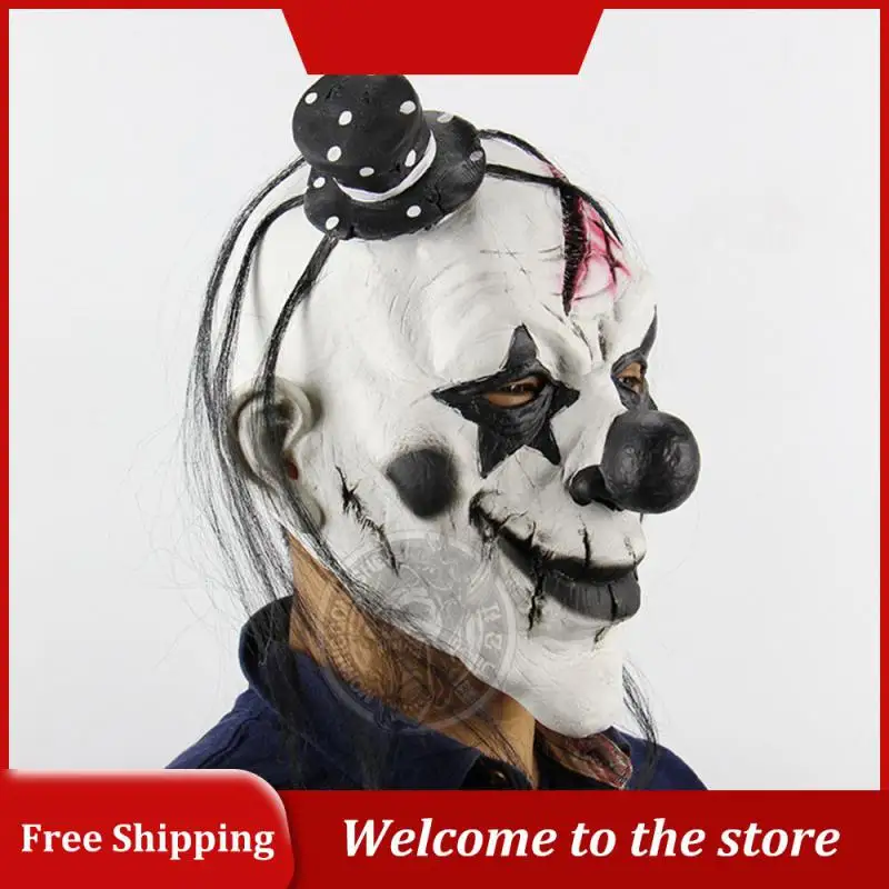 

Devil Clown Mask High Quality Chilling Theme Activity Accessories Terror Trend Halloween Props Unique Terrible Weird Prank Mask