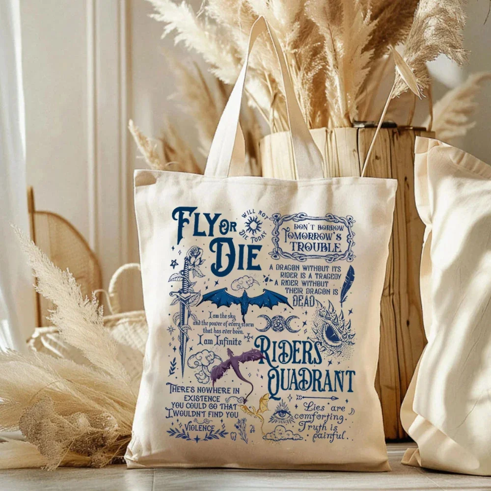Basgiath War College Fourth Wing Tote Bags Gifts for Book Lover Bag Women's Handbag Readers Are Leaders Canva Tote Bags Bookworm 4