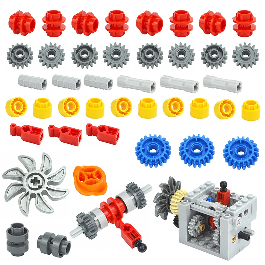 Car Building Blocks DIY High-Tech Speed Gearbox Model Set Axle Connector Building Blocks Driving Clutch Shift Clutch Toys Compatible 6538 41530