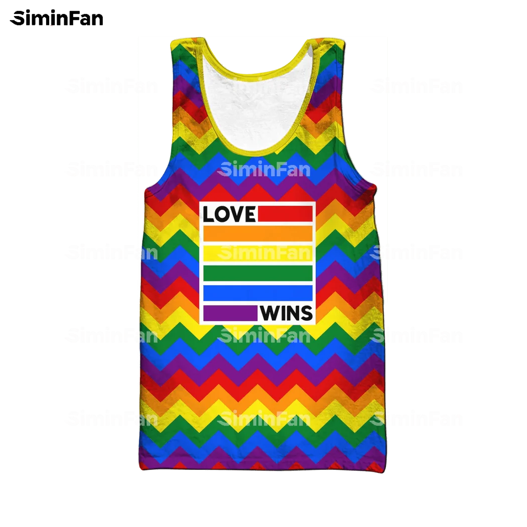 LGBT Pride Love Wins Rainbow 3D Printed Tank Top Men Vest Summer Sleeveless Tee Female Shirt Unisex Singlet Casual Undershirt 01