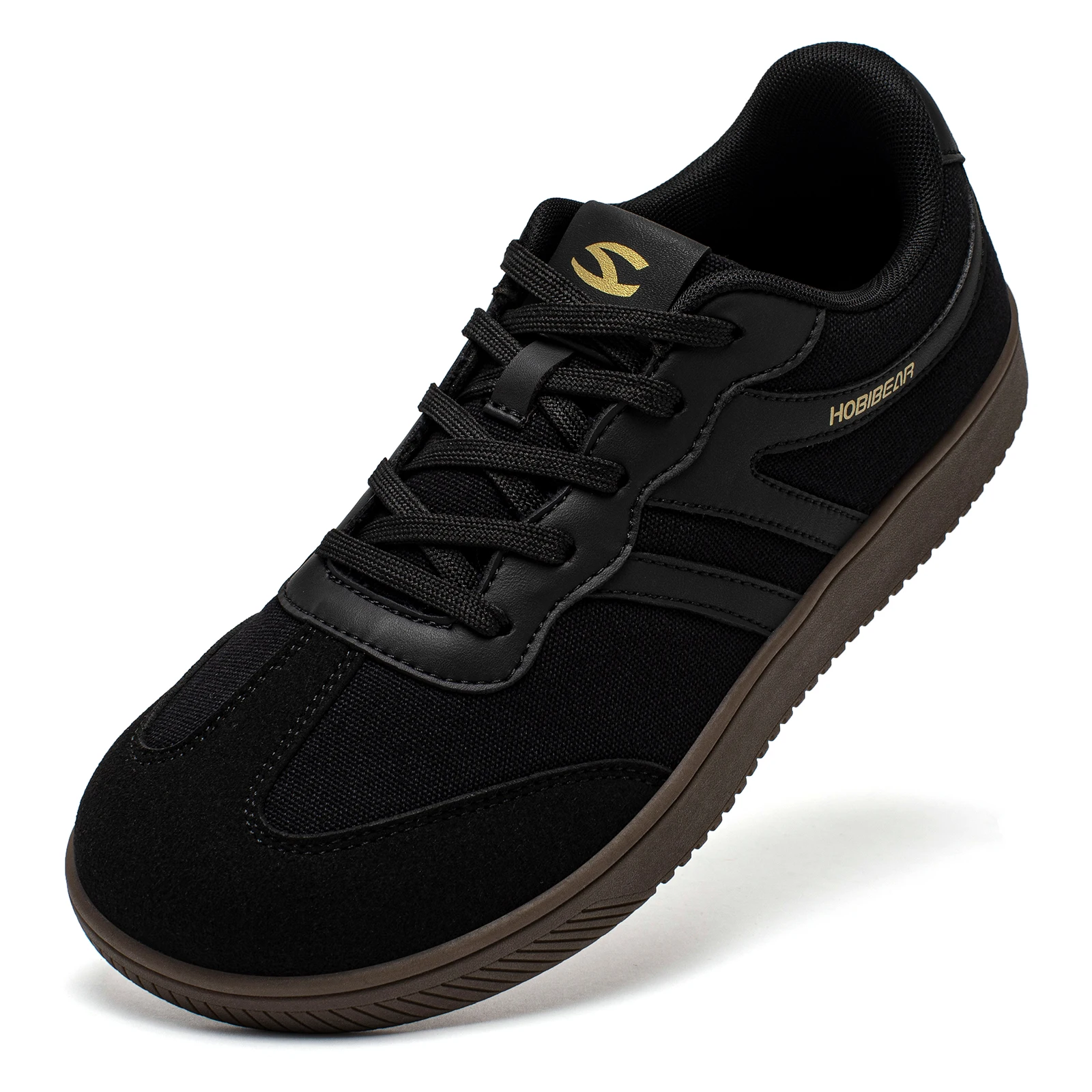 HOBIBEAR Tênis de bico largo unissex sapatos de caminhada com cadarço tecido antiderrapante tênis casual 8