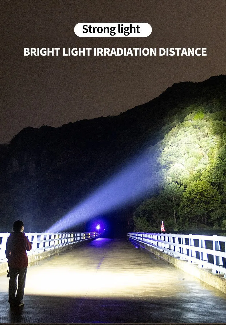 Description Picture 3 of item9000LM Super Bright Flashlight 2000mAh Rechargeable Waterproof Portable Torch Outdoor Light Camping Fishing Lantern