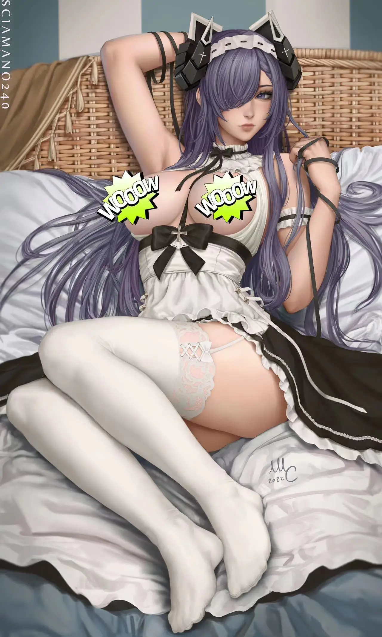 

Game Azur Lane August Von Parseval Maid Hottie Anime Sexy Nude Girl Print Canvas HD Poster Living Room Bedroom Handing Picture