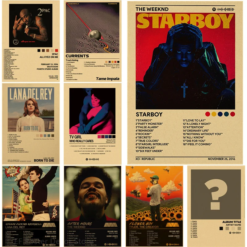 Singer Album Cover Poster Music Prints Album Posters Hip Hop Vintage Room Home Decor Retro Kraft Paper Art Wall Painting vintage art poster