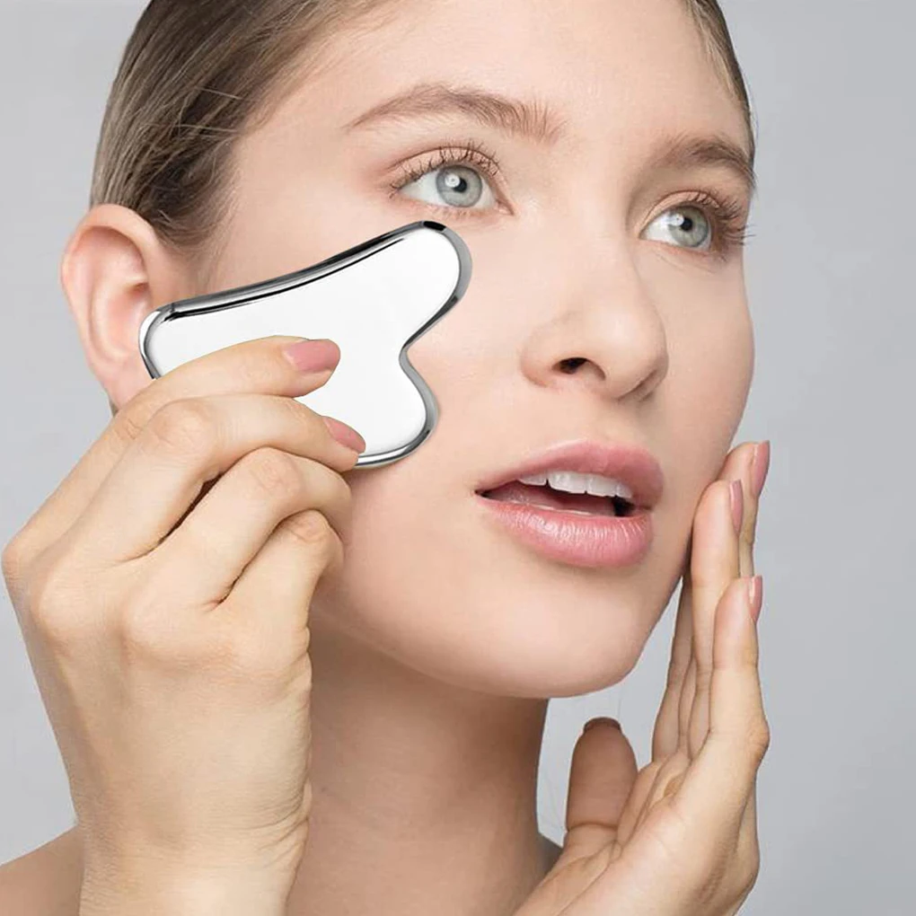Stainless Steel Scraper Facial Massage Gua Sha Tool Face Lift Anti