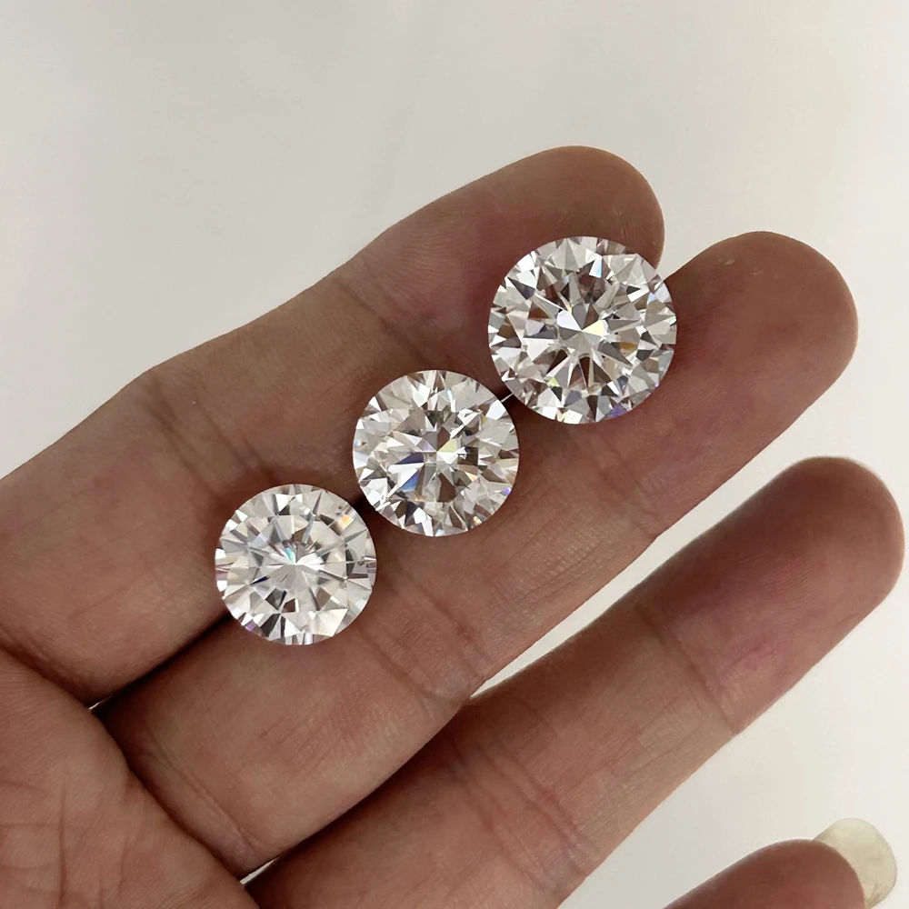 Meisidian Grown Diamonds GRA 2 Carat 8mm IJ Color VVS1 Loose Moissanite Stone
