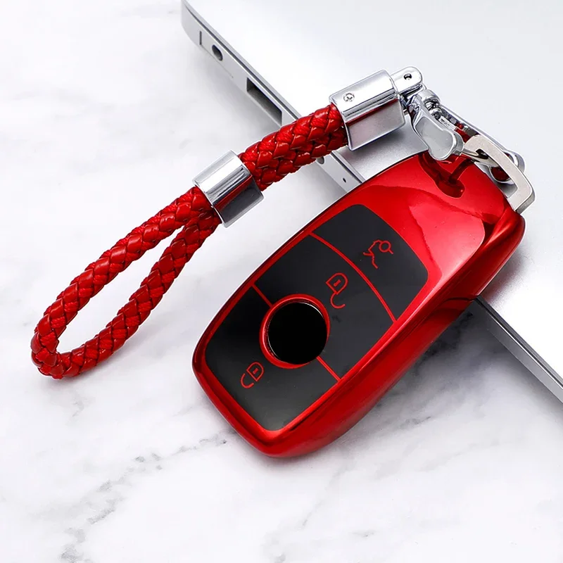 For Mercedes Benz A C E S G Class GLC CLA CLE W205 W213 W222 X167 W177 Car Smart 3/4 Button Key Cover Case Bag Fob Shell Holder