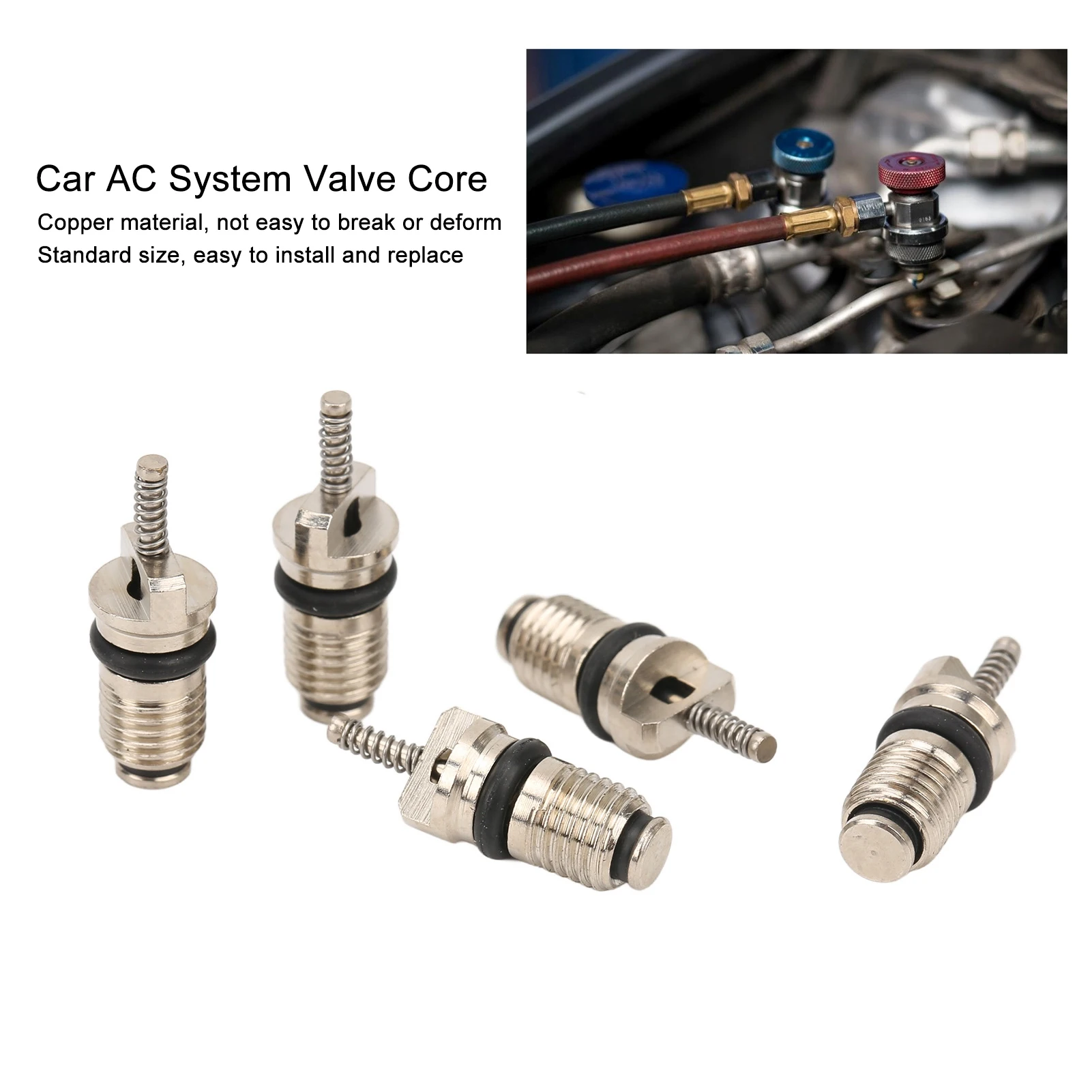 범용 자동차 에어컨 R134 밸브 코어, 자동차 AC 시스템, 고압 밸브 스템 코어, 자동차 액세서리 키트, 50 개