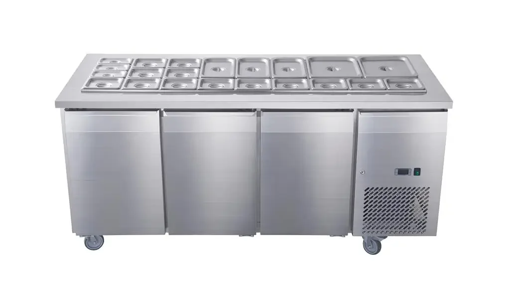 Restaurant Salad Sandwich Display Refrigerator Prep Table Salad Bar Counter - Image 3