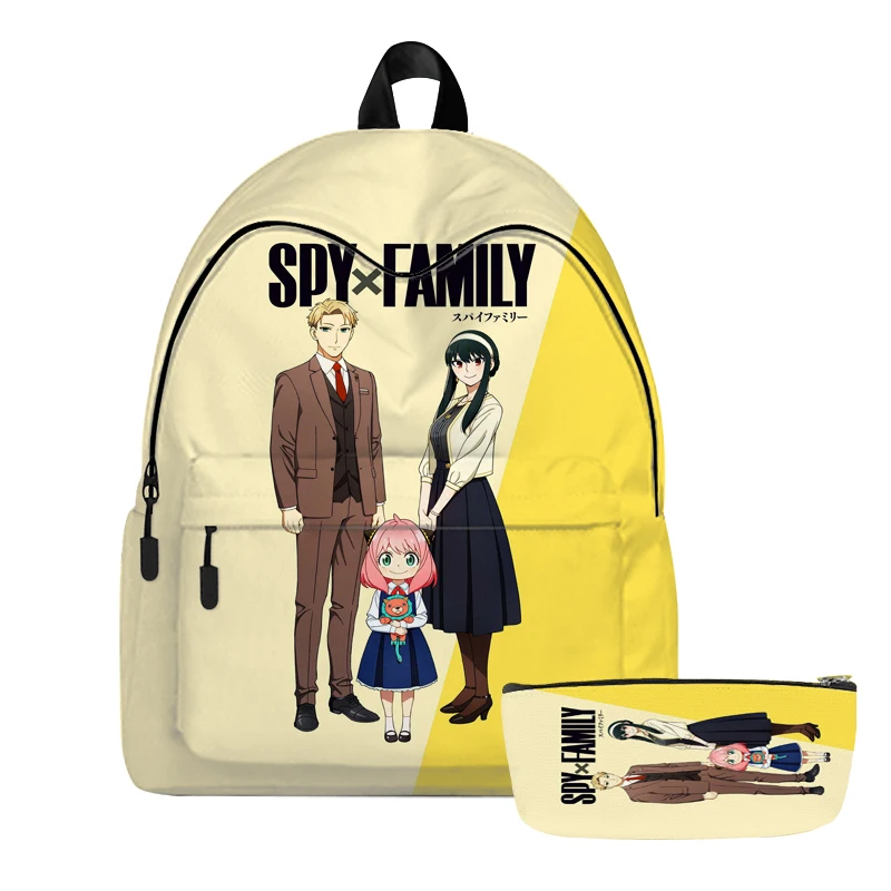 2pcs Anime Spy X Family School Bags Anya Forger Notebook Backpacks Boys/Girls 3D Print Oxford Waterproof Small Travel Bags