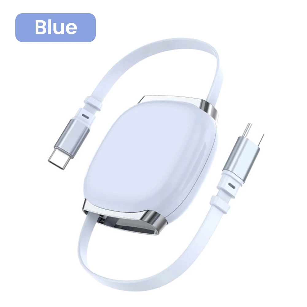 High-Speed Retractable USB-C to USB-C Charging and Data Cable, 100W
