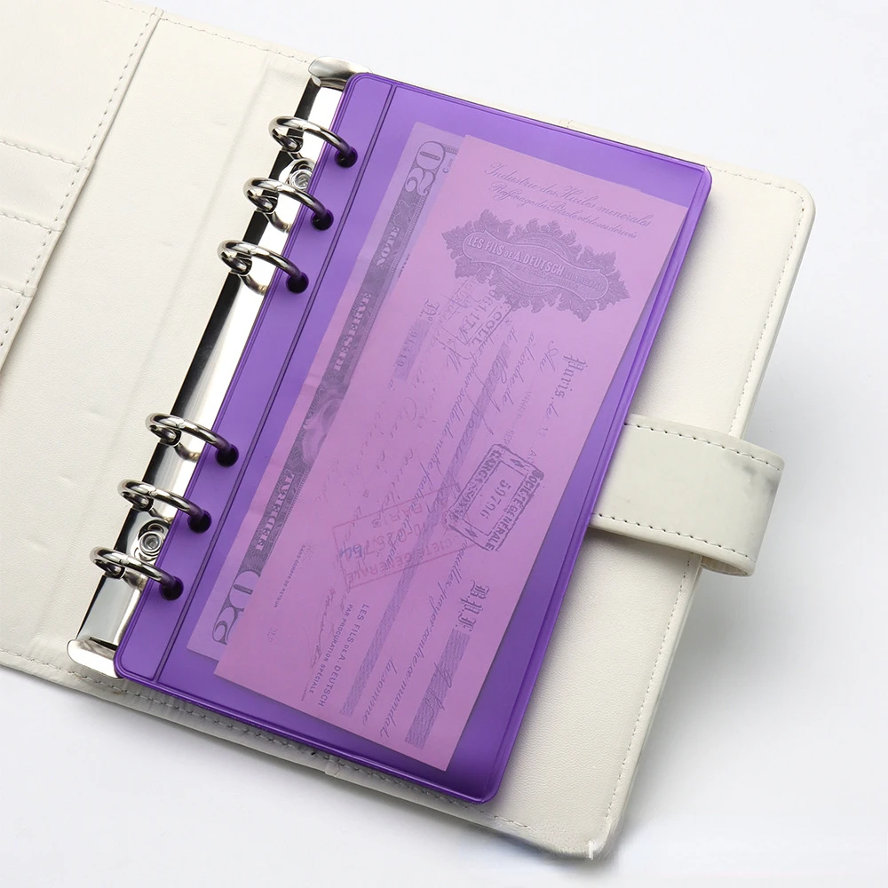 Öffnungstaschen im A6-Format, farbige PVC-Einzeltasche für lose Blätter, Trennseite, wasserdichte Aktentasche für PVC-Blattdokumente – Detail 3