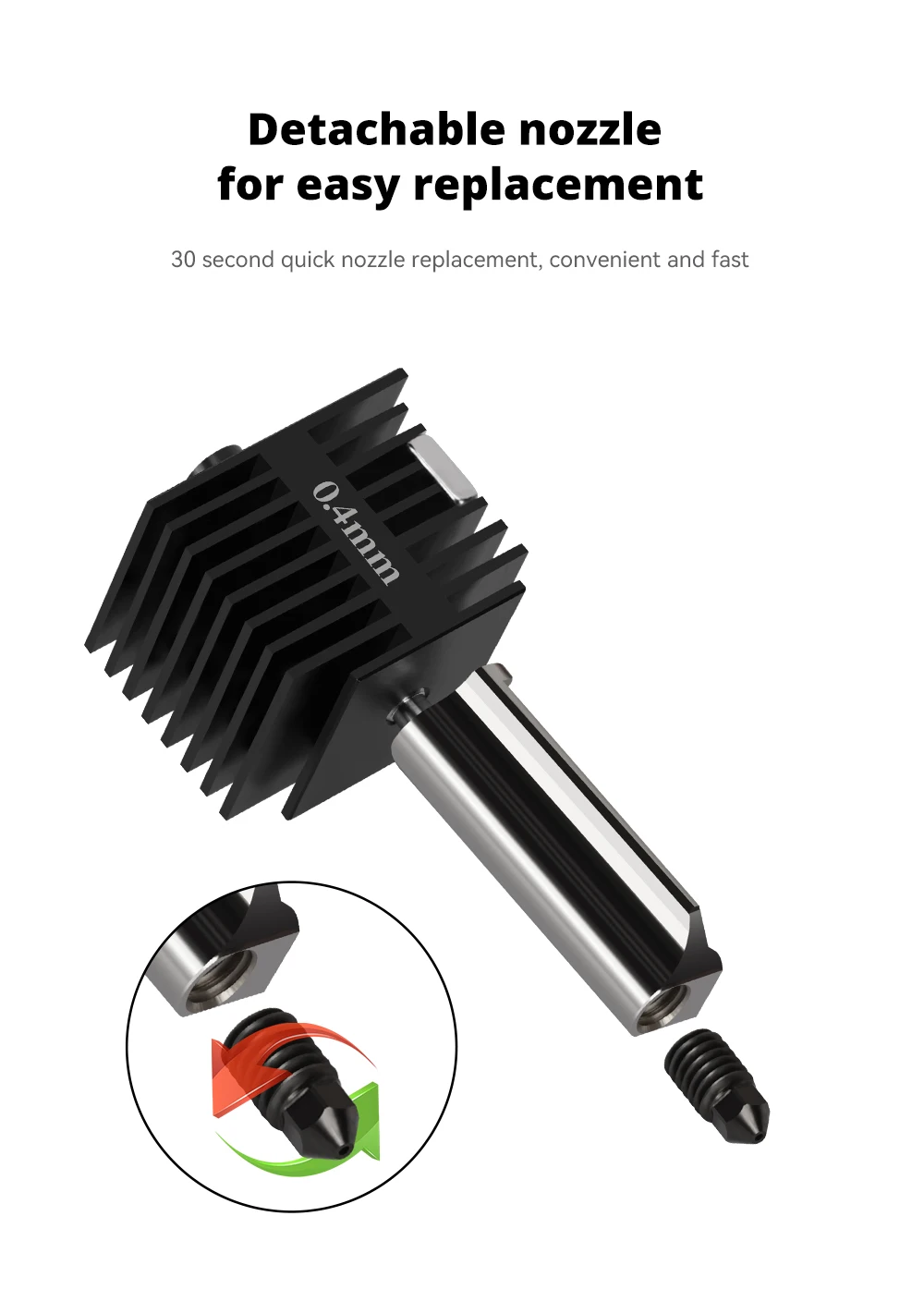 4 Stück Messingdüse aus gehärtetem Stahl für Bambu Lab A1/A1 Mini, 0,2 0,4 0,6 0,8 mm 3D-Druckerdüse für Bambulab A1 Mini – Detail 5