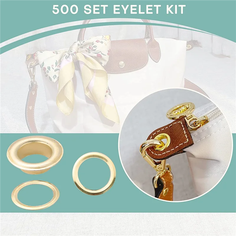 최신 그로멧 도구 키트 그로멧 및 와셔 그로멧 키트 500Pcs, 2 그로멧 키트,..
