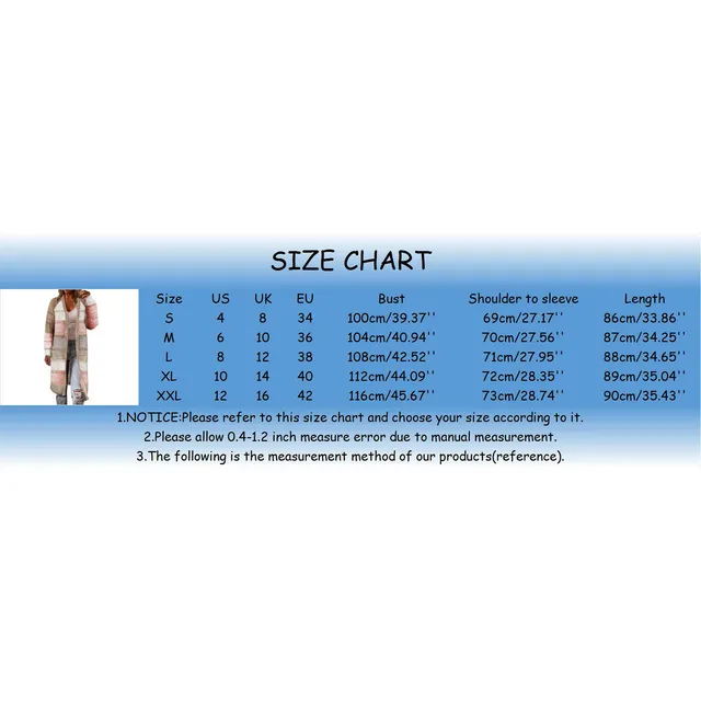 Womens Boho Cardigans New Color Splicing Open Front Sweater Long Sleeve Loose Knitted Lightweight Plus Size Coats For Autumn 6