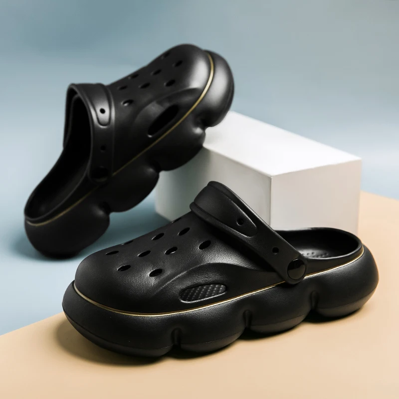 

Шлепанцы унисекс из ЭВА, мягкие сандалии на платформе, Спортивная модная Уличная обувь, пляжные тапочки, однотонные, лето 2023