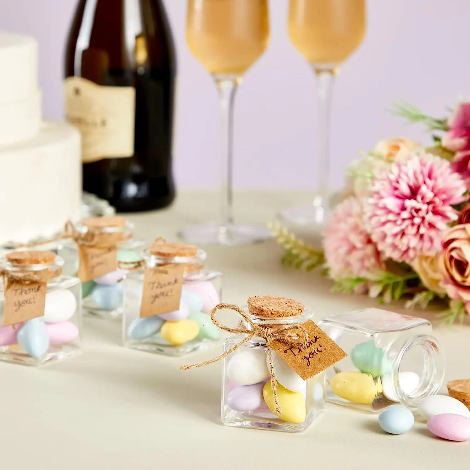 Mini Glass Jars with Cork Stoppers, Small Jars with Cork Jars for Gift Favors, Spices, Herbs, Glitter, DIY Crafts 2