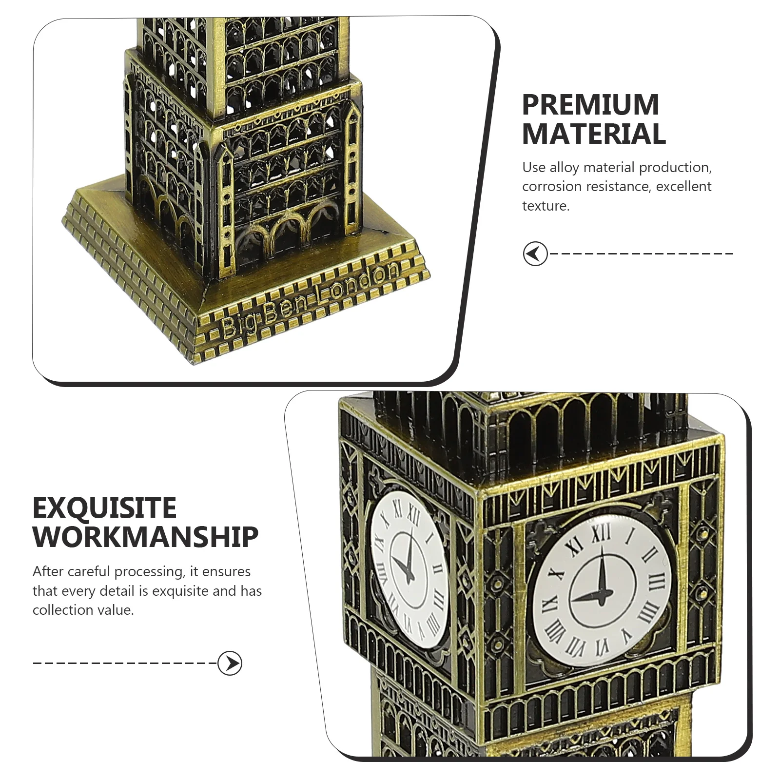 British Big Ben London Souvenirs Alloy Building Model Crafts Toy Home Ornament Resin Architectural Travel