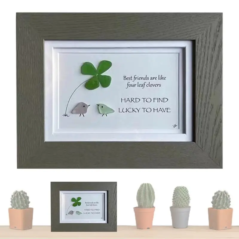 

Bird Wall Art Framed Creative Sea Glass Art Wall Decoration Home Decoration Supplies Wall Mounted Frame Decor Gift Supplies