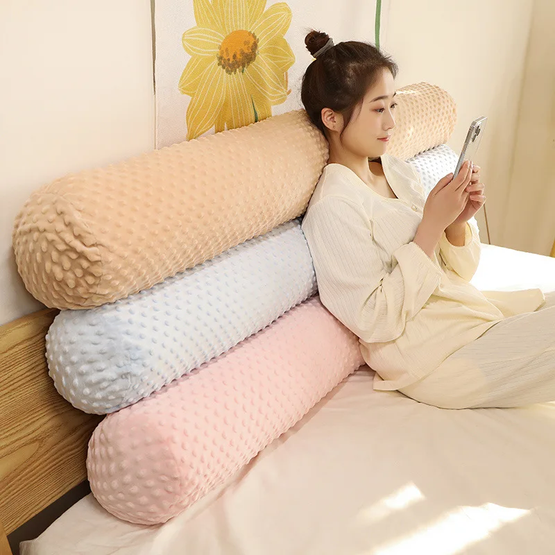 Round Cushion Pillow Removable Washable Back Head Pillow Travel Sofa Sleeping Leg Pillow Velvet Cylinder Long Pillow Home Decor 2