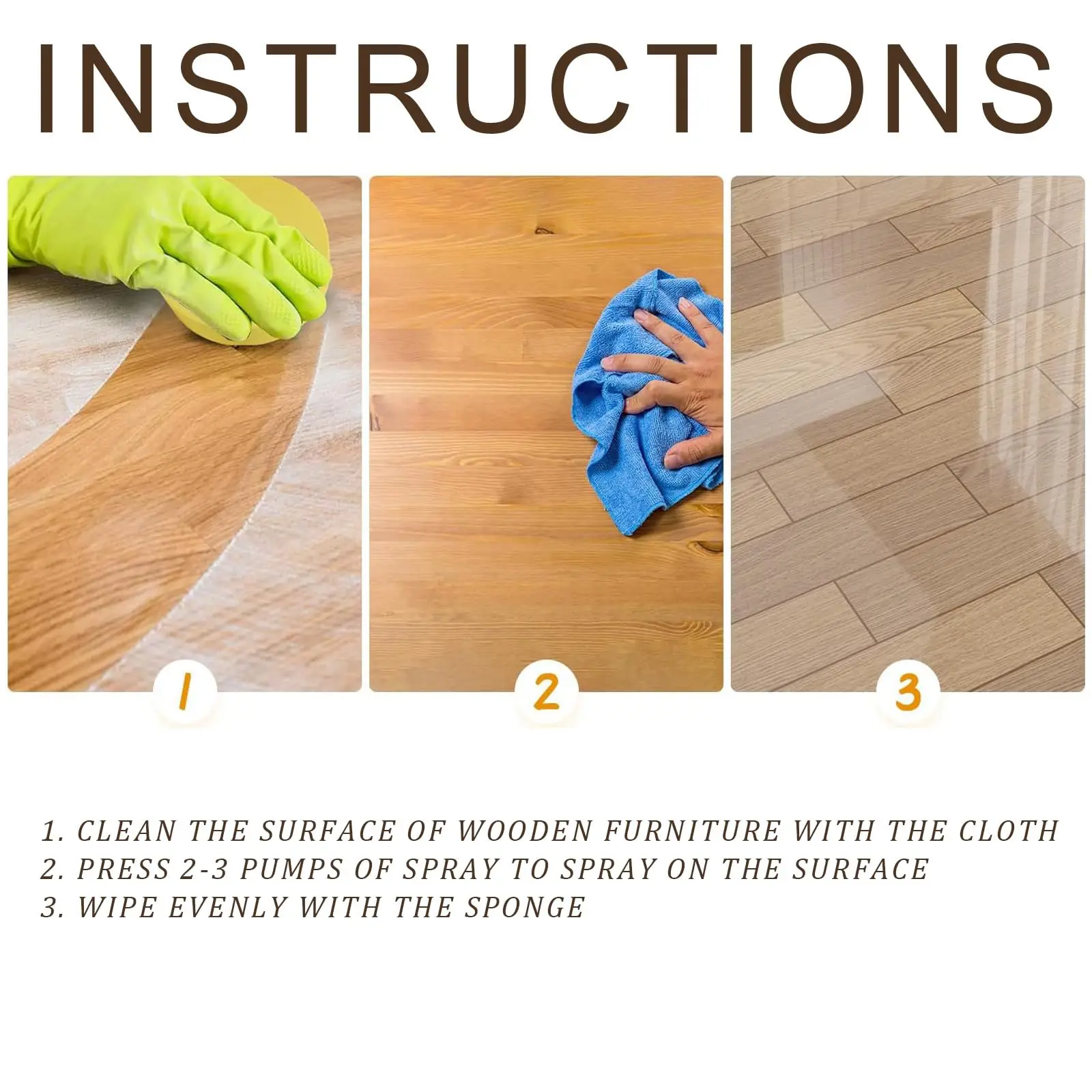 Natural Beeswax Spray Multi-purpose Waterproof Wear Resistant Furniture Polish for Wooden Floors Stain Scratches Repair Cleaning