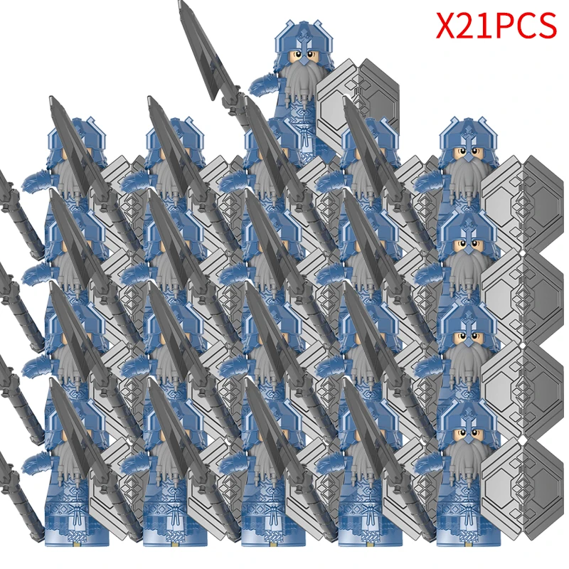 Medieval Fantasy Dwarf Warrior Leader Building Blocks Set