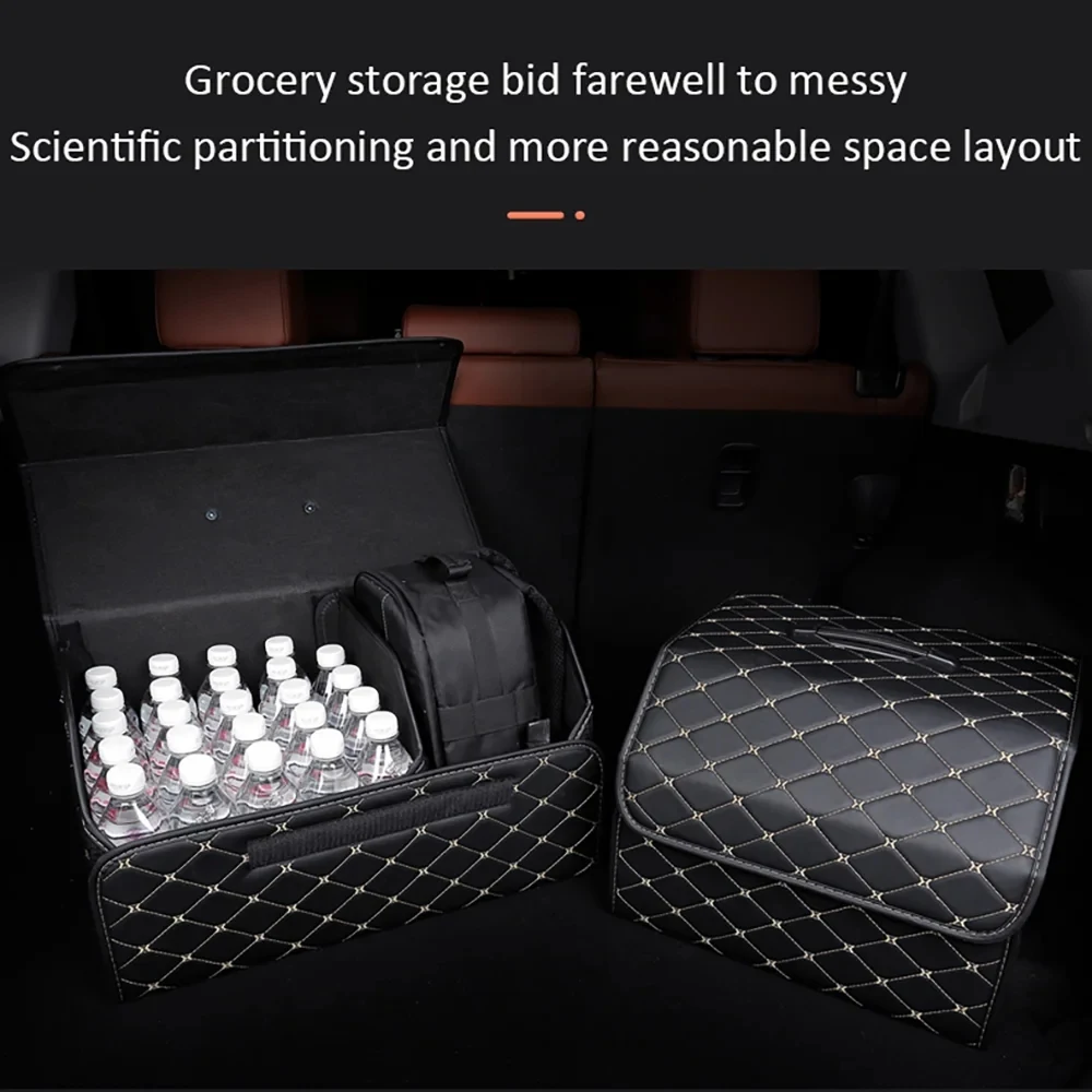 Multipurpose Collapsible Car Trunk Storage Organizer With Lid Portable Car Storage Bag