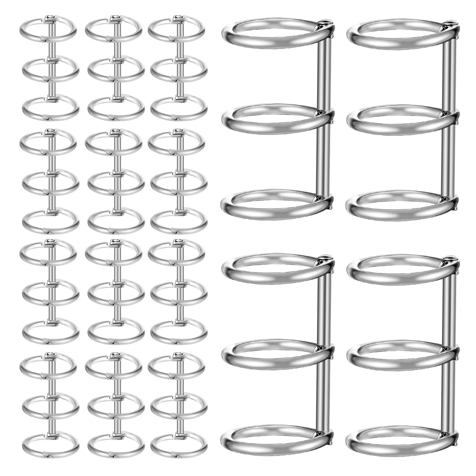 20Pcs 금속 책상 달력 링 바인더 링 루즈 리프 북 링 클립 바인딩 스파인 노트북 바인딩 액세서리