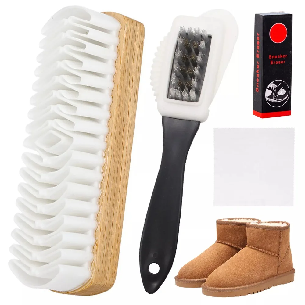 Stain Removal Suede Brush Kit 4Pcs/Set with Eraser for Home Use Nubuck Brushes Kit Boots Cleaning Cloth for Shoes shoe brush shoe cleaning eraser