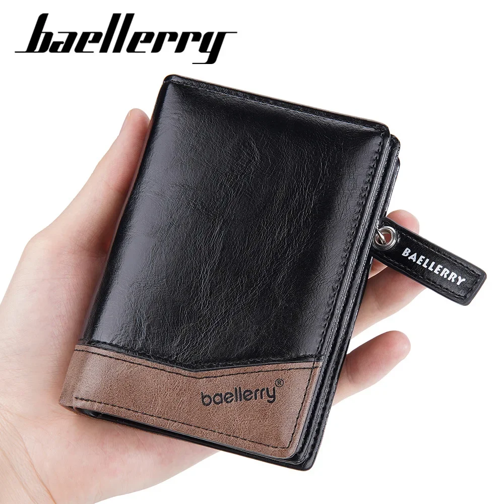 

Новый мужской короткий кошелек Baellerry, винтажный кошелек на молнии с несколькими отделениями для карт в европейском и американском стиле, цветная сумка для карт для мужчин