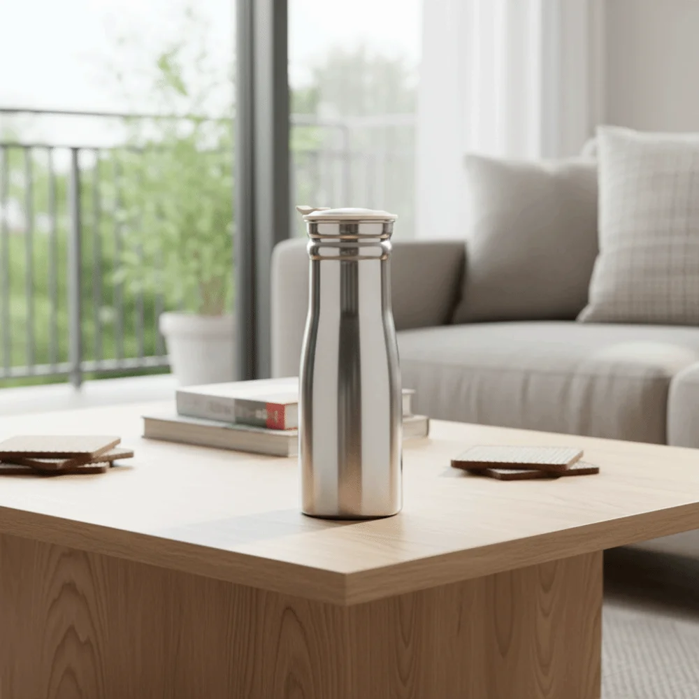 Teapot 1L Stainless Steel Cold Kettle Large Capacity Leakproof Water Pitcher with Sealed Lid Fruit Juice Pot for Home