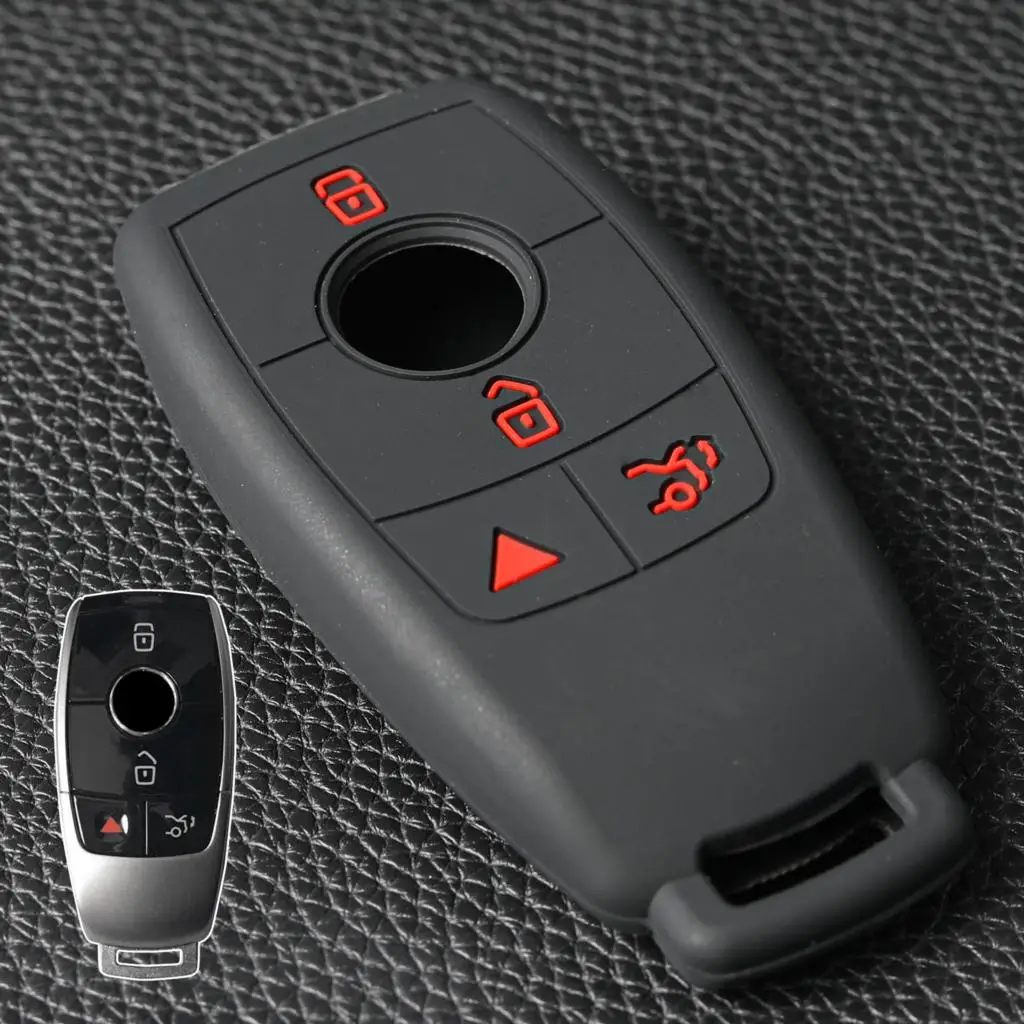 Per Mercedes Benz E S C Class Gle Gla Glb Glc C63 Amg Remote Silicone Car Key Fob Chain Ring Shell Holder Cover Case 4 Button