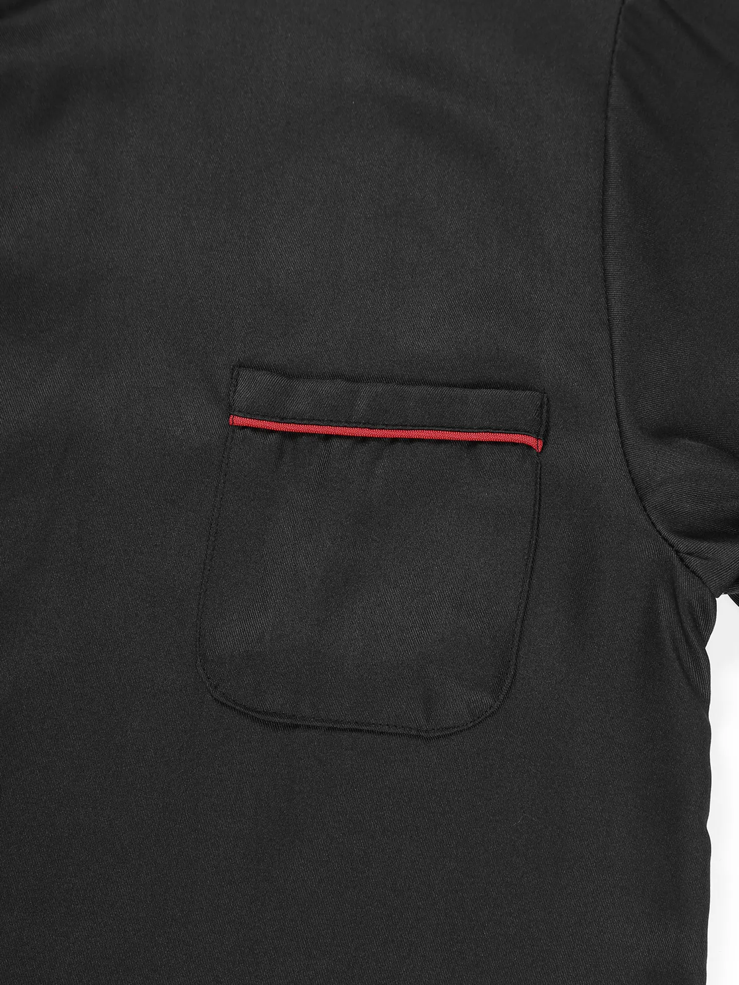 Mens Chef Shirt Uniform Coat Jacket Short Sleeve Restaurant Kitchen Bakery Stand Collar Button Down Cooking Tops with Pocket