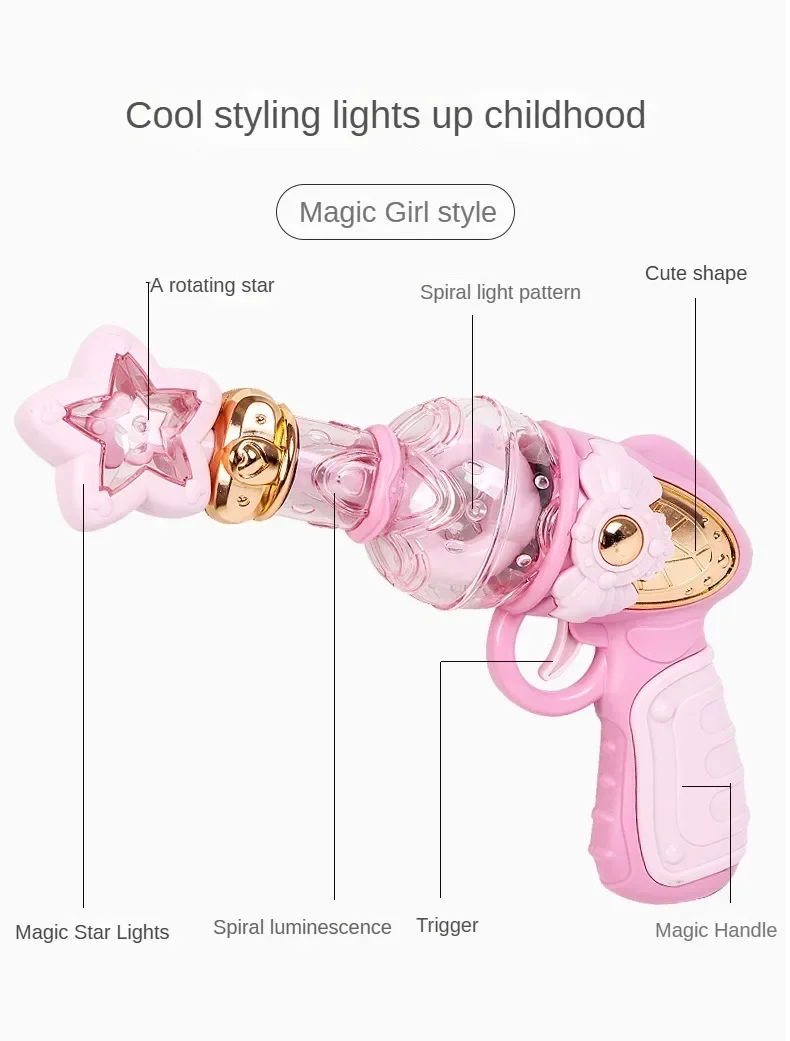 Prinzessin Elektrische Spielzeugpistole mit Sound-Lichteffekten Twirling Star Niedliches Fantasy-Rollenspielspielzeug Nicht befeuernendes Mädchen-Geburtstagsparty-Geschenk – Detail 3