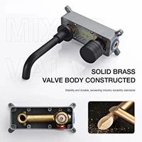 ก๊อกน้ำติดผนังแบบมินิมอล สีทองเหลืองขัดเงา สีโรสโกลด์ ดีไซน์ทันสมัย แบบฝัง 2 รู สำหรับน้ำร้อนและน้ำเย็นในห้องน้ำ 6