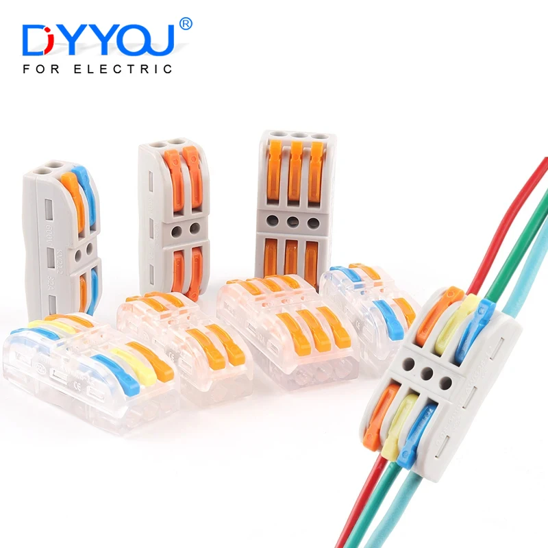 Mini Connecteur De Fil Électrique Rapide, Levier Enfichable, Pinces À  Câble, Bornier Spl-2/3 Connecteurs D'éclairage Led - Connecteurs -  AliExpress