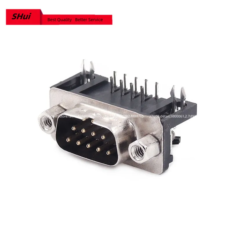 5PCS/LOT RS232 DB9 DR9 male 9-pin serial port male 9-pin male connector curved legs welded plate контроллер pci e espada to 2 rs232 port 2 com serial port fg emt03c 1 bu01