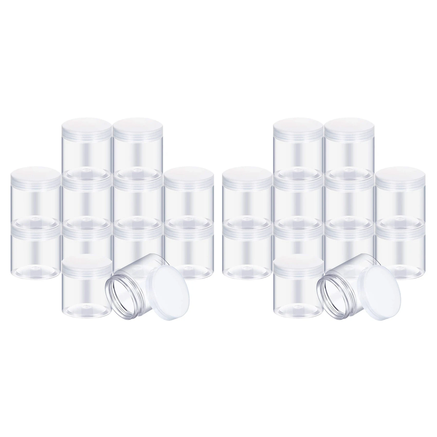 

Пустые прозрачные пластиковые разноцветные пластиковые контейнеры с крышкой для косметических средств, 24 упаковки