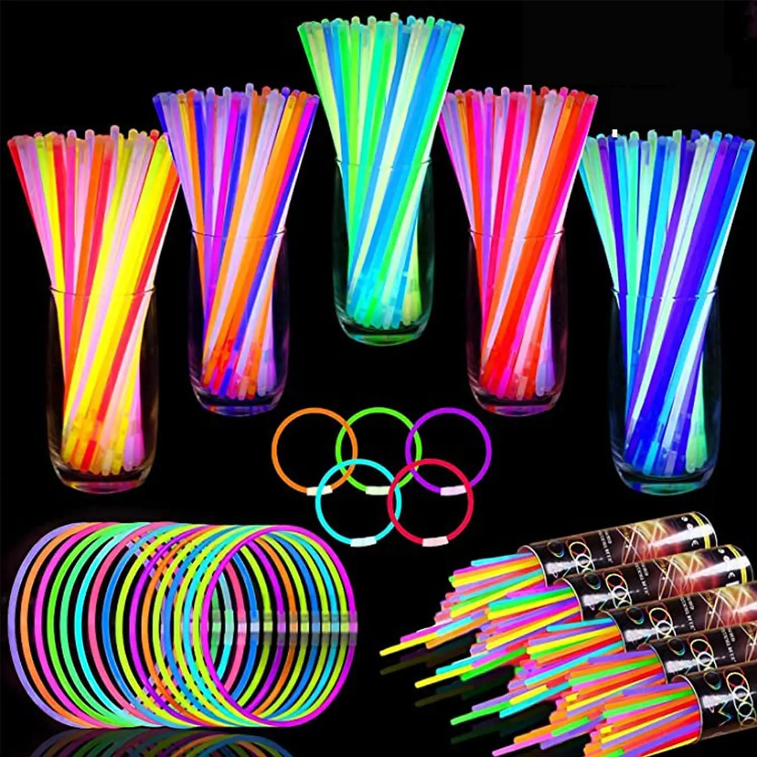 10~300pcs Glow Sticks Bracelets Necklaces Neon Colours Party Favors Rave  Disc | Fruugo SA