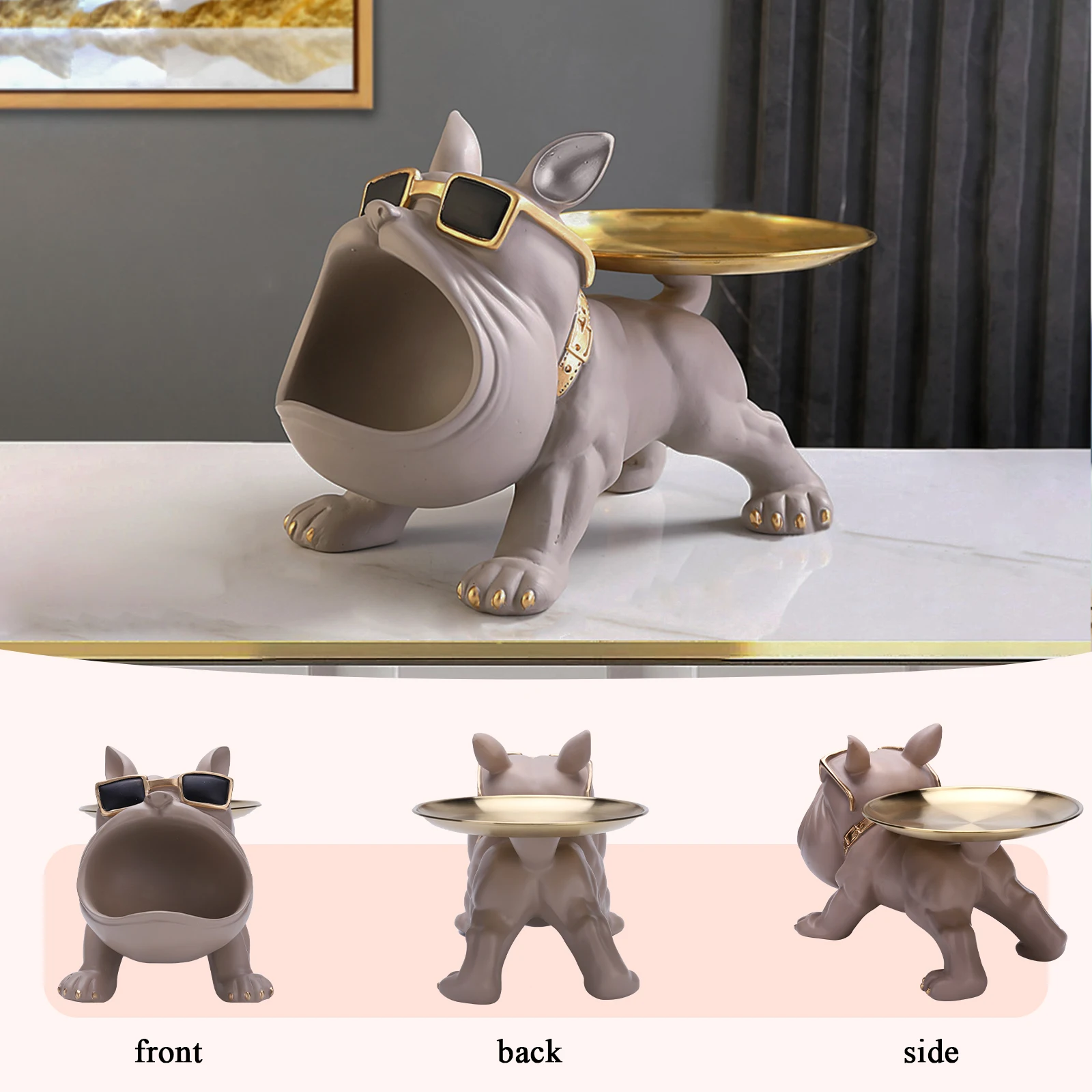 White Cat Living Room Decoration French Bulldog Statue Butler Resin Decor Dog Aliexpress
