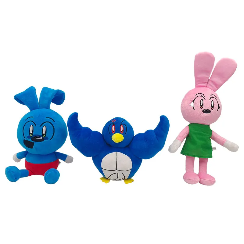 

1/3Pcs Riggy The Rabbit Plush Toy Blue Riggy Plush Rabbit Monkey Penguin Stuffed Animal Bunny Plushie Doll Kids Christmas Gift