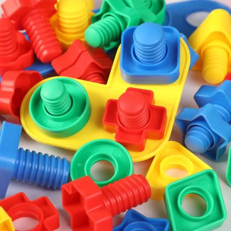 Plastic Nut Bolts And Screws Set Baby Assembly Toys Large Particles Direct Suply From Manufacturer Hand Twisting Shape Bolts