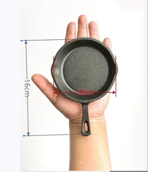 Compact Non-Stick Cast Iron Omelette & Dumpling Pan (Iron handle)
