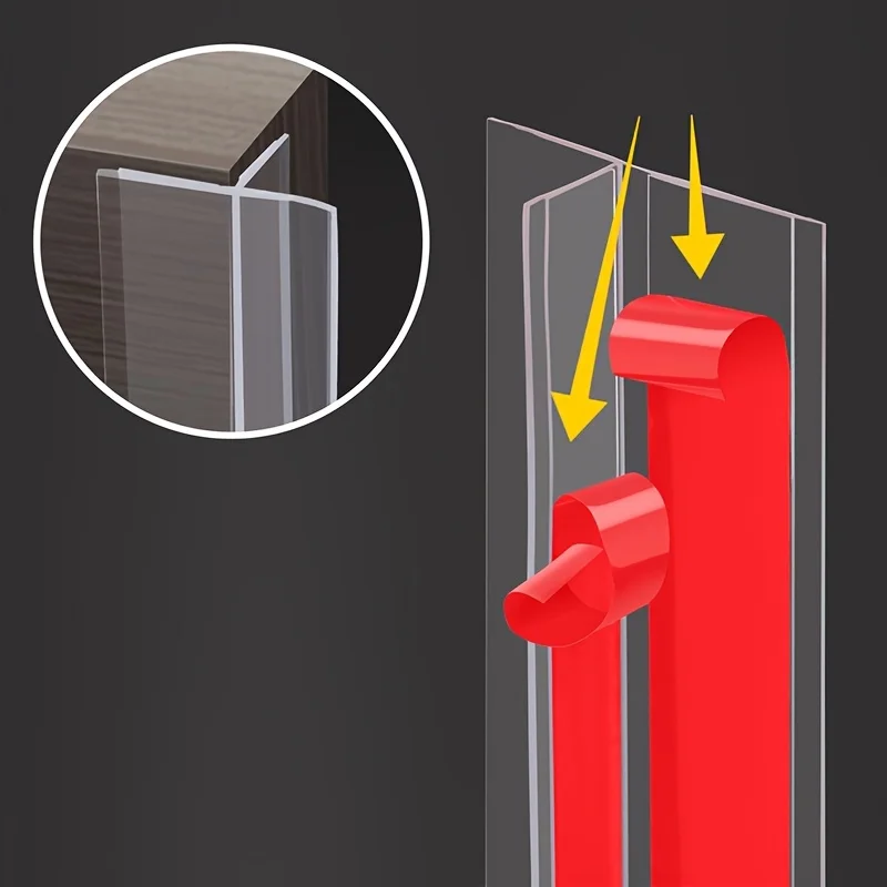 windproof sealing strip silicone T shaped for door glass gaps transparent durable easy stick