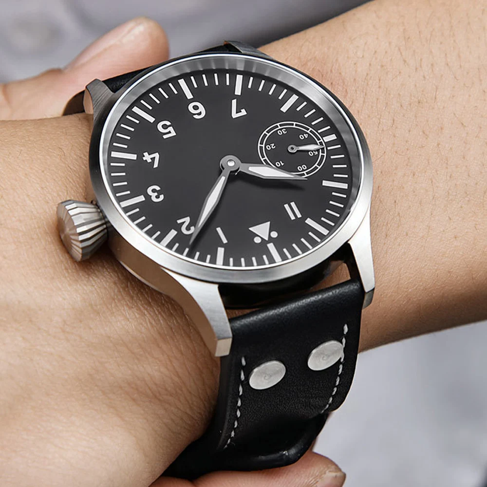 Mechanical Hand Winding Sapphire Wristwatch Seagull 3600 Movement 6497 Leather Sport Luminous Man Watch mechanical watch