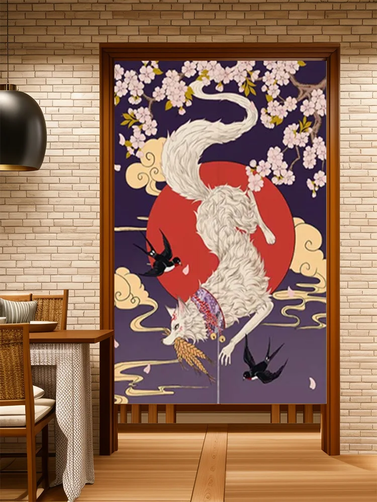 

Strongly Colored Japanese Ukiyo-e Oriental Door Curtains Geisha Beauty Drapes Polyester Fabric Office Bedroom Decoration Set