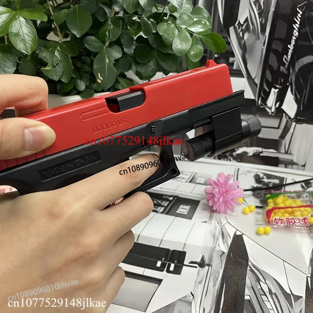 Soft bullet toy gun soft bullet airsoft pistol manual G17 toy gun lower magazine with laser outdoor sports CS game weapon for children adults gift