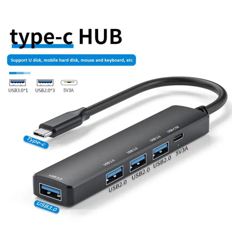 3.0 허브 USB 허브 도크 C타입 3.1, 4 포트 멀티 스플리터 어댑터, 맥북 USB 3.0 2.0 포트용 OTG