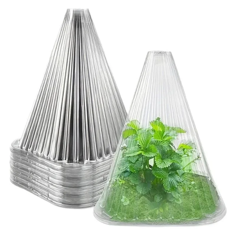 Plant Cloches 50pcs/set Reusable Plant Seedling Cover Windproof Frost Protection for Vegetable Seedlings Greenhouse Garden Protector